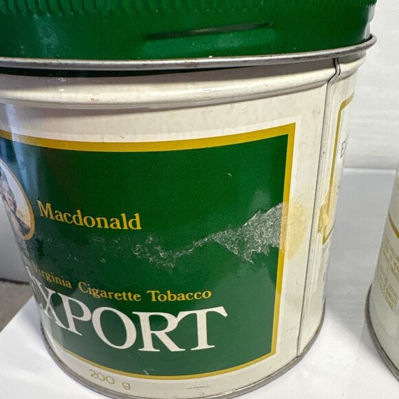 Vintage Macdonald Export Tobacco Tins 200G Set Of 2 Empty Collectible Cans With - Picture 6 of 8